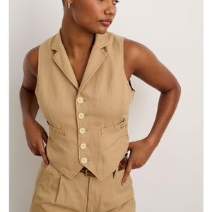 NWT Alex Mill Suitish Vest in Drapey Twill Vintage Khaki Size Medium